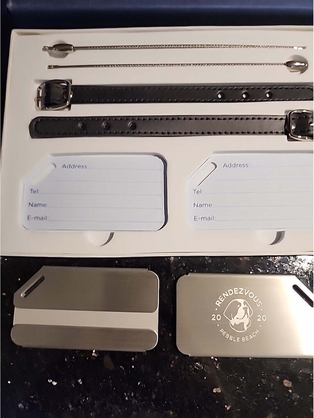 Rendezvous 2020 Pebble Beach Silver Steel Leather Tag Set Applied Underriters